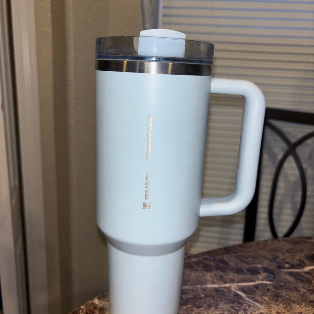 Limited Edition Starbucks Stanley Baby Blue Tumbler with Handle